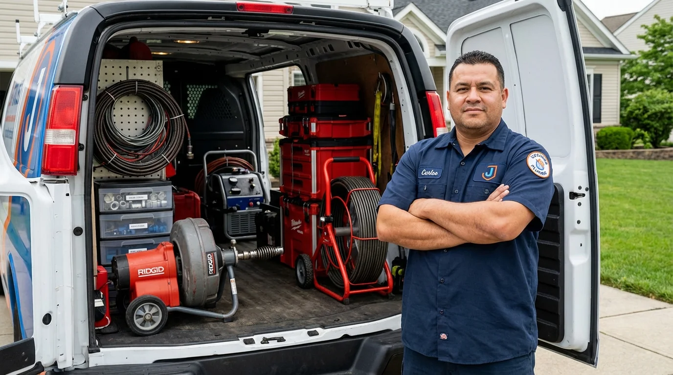 Professional drain cleaning equipment and Johns Plumbing LLC plumber in Indian Rocks Beach