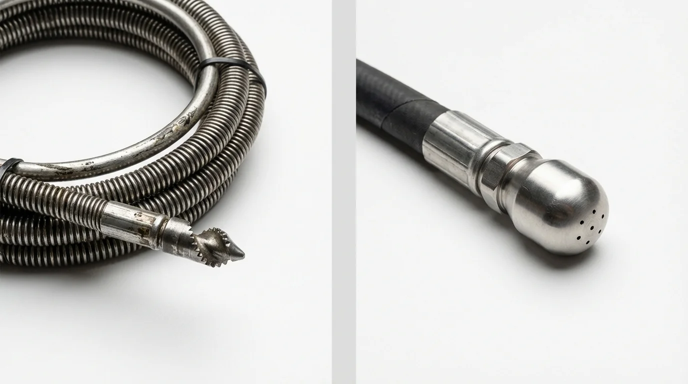 Drain snake cable and hydro jetting nozzle used for drain cleaning in Indian Rocks Beach, FL