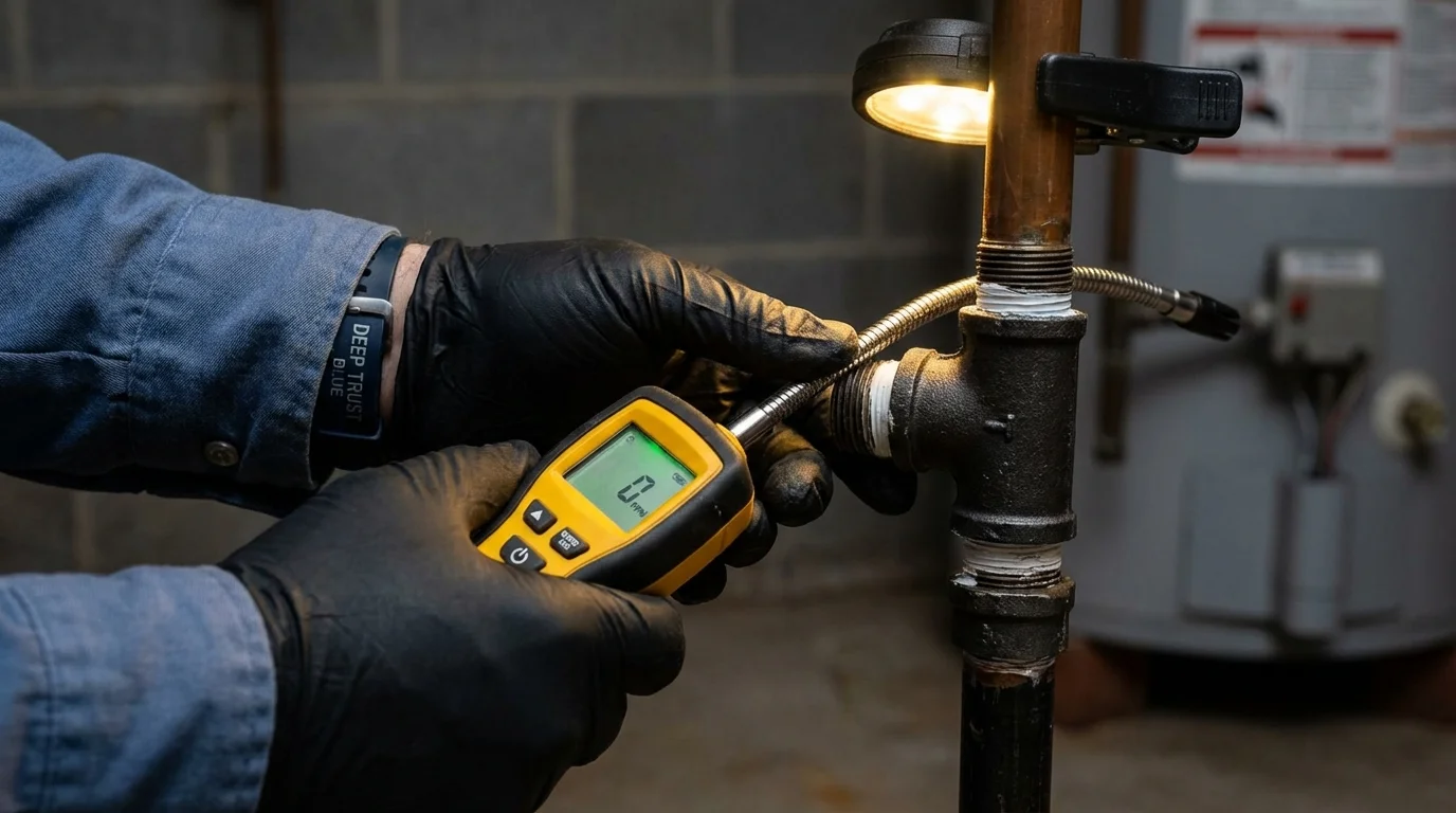 Gas leak detection with electronic sniffer by Johns Plumbing LLC in Indian Rocks Beach